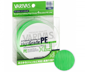 Шнур Varivas High Grade PE X4 Flash Green 150m #1.0